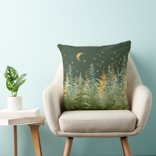 Almohada de acento de lujo de bosque esmeralda (Silla)