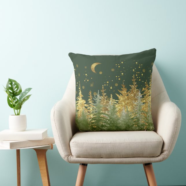 Almohada de acento de lujo de bosque esmeralda (Silla)