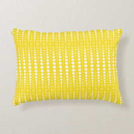 Almohada de acento de lunares amarillos y blancos
