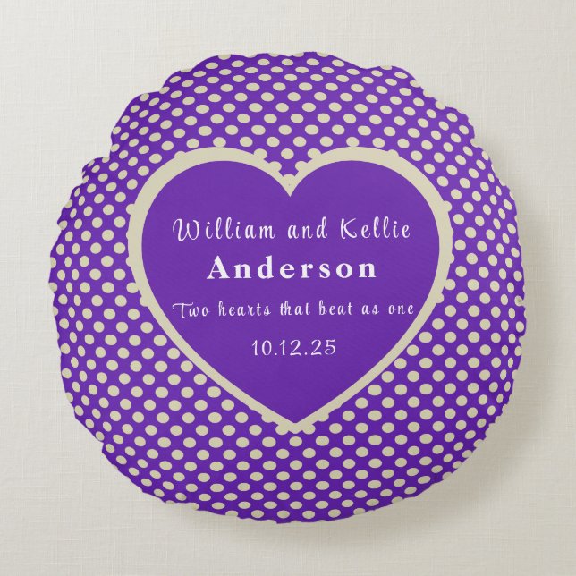 Almohada de acento de lunares 'Purple Heart' (Anverso)