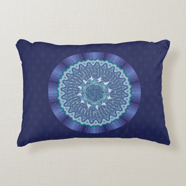 Almohada de acento de mandala de agua (Anverso)