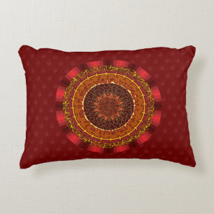 Almohada de acento de mandala de fuego