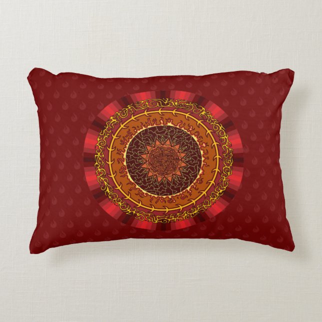 Almohada de acento de mandala de fuego (Anverso)