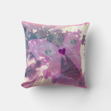 Almohada de acento de mariposa con brillo capricho