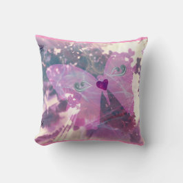 Almohada de acento de mariposa con brillo capricho