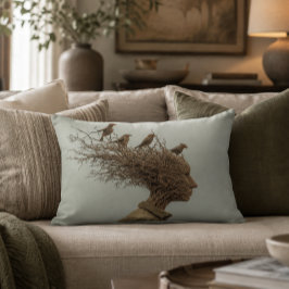 Almohada de acento de mimbre de naturaleza surreal