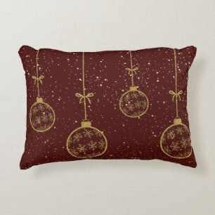 Almohada de acento de Navidad con adorno de color