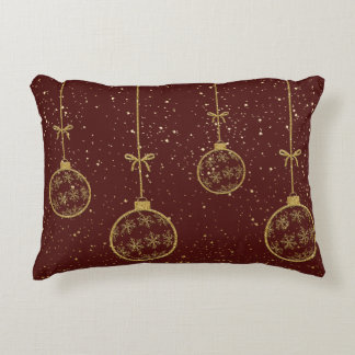 Almohada de acento de Navidad con adorno de color 