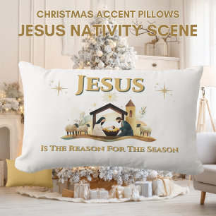 Almohada de acento de Navidad del nacimiento de Je