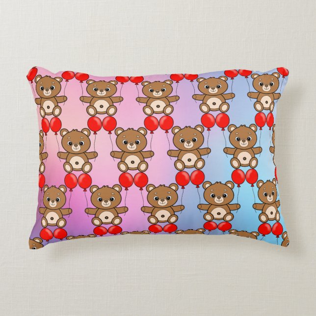 Almohada de acento de osito de peluche lindo con g (Anverso)