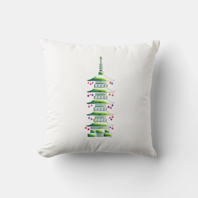 Almohada de acento de pagoda de Navidad (Anverso)