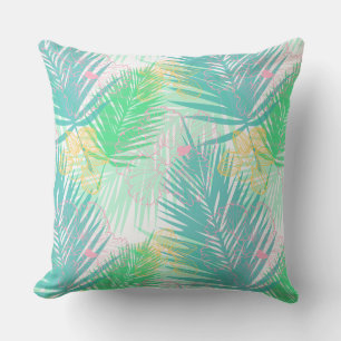 Almohada de acento de palmeras tropicales