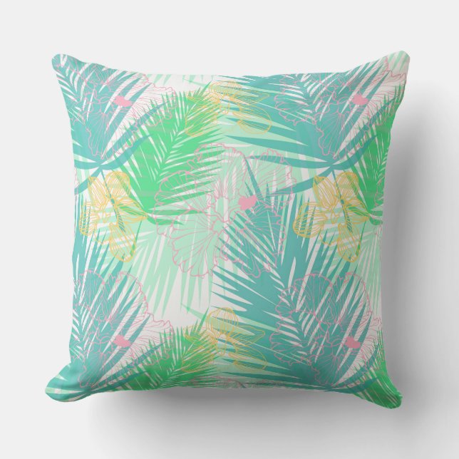 Almohada de acento de palmeras tropicales (Anverso)