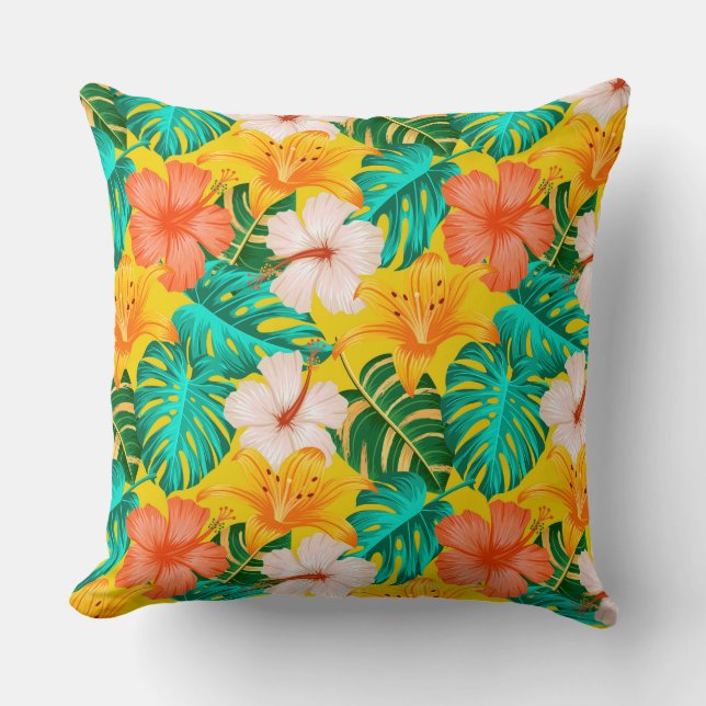 Almohada de acento de palmeras tropicales (Anverso)