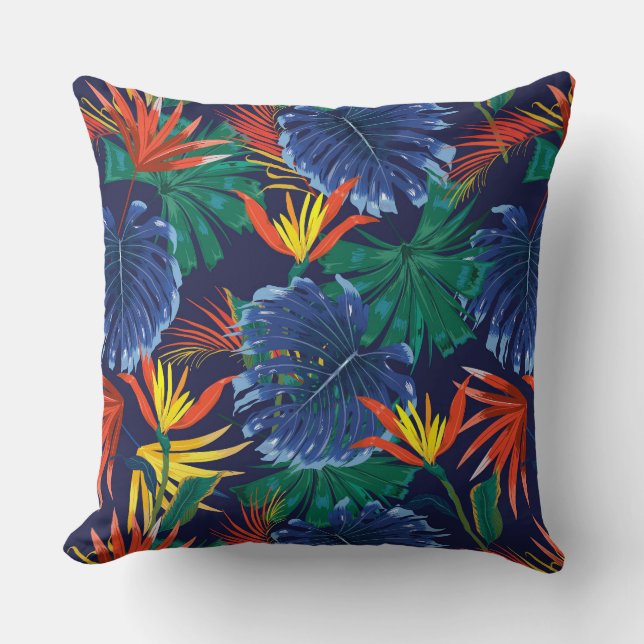 Almohada de acento de palmeras tropicales (Anverso)