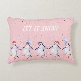 Almohada de acento de patrón de pingüinos bailarin