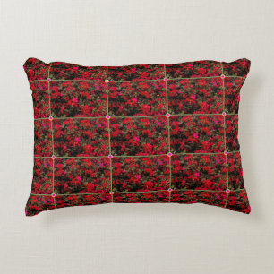 Almohada de acento de patrón de rejilla floral abs