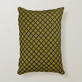 Almohada de acento de patrón geométrico dorado y n