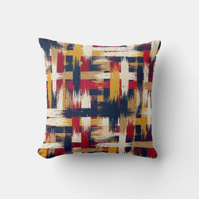 Almohada de acento de plaid abstracto (Anverso)