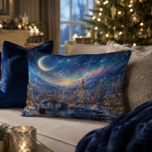 Almohada de acento de pueblo navideño