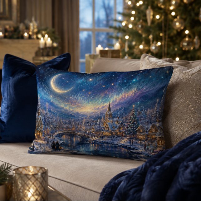 Almohada de acento de pueblo navideño (Subido por el creador)
