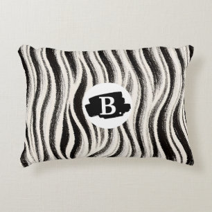 Almohada de acento de rayas de cebra personalizada