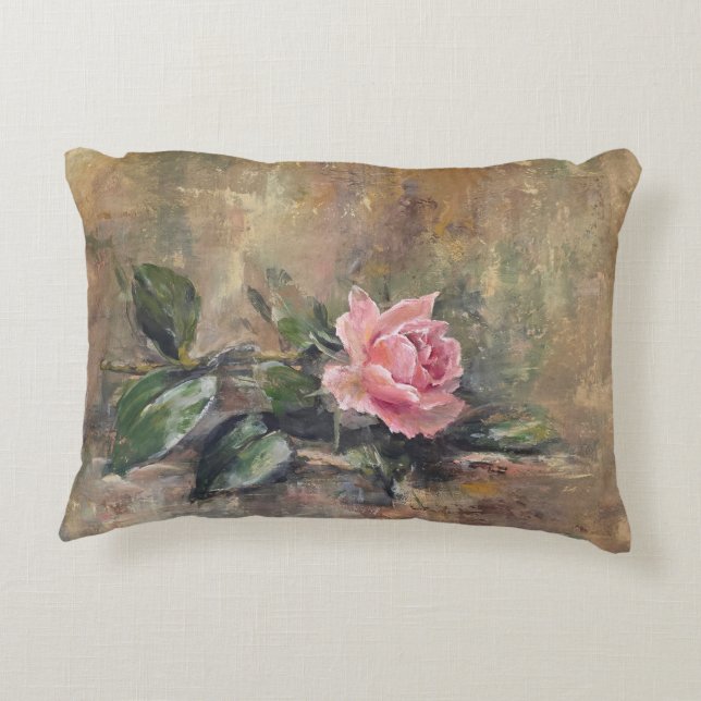 Almohada de acento de rosa gracia sonrojada (Reverso)