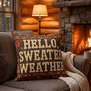Almohada de acento de saludo de otoño acogedor con