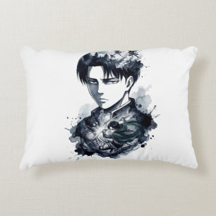 Almohada de acento de soldado con retrato de tinta