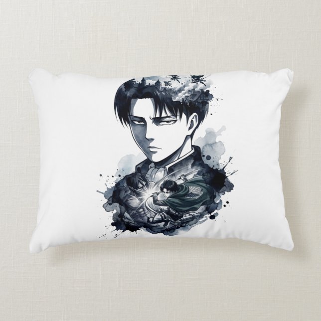 Almohada de acento de soldado con retrato de tinta (Anverso)