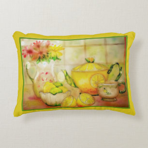 Almohada de acento de té con limón