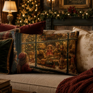 Almohada de acento de tienda de juguetes de Navida