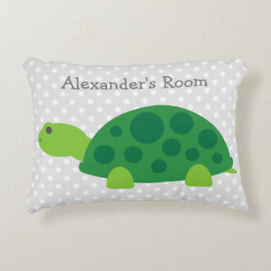 Almohada de acento de tortuga verde linda para la 