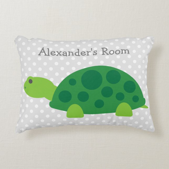 Almohada de acento de tortuga verde linda para la  (Anverso)