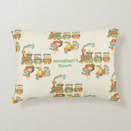 Almohada de acento de tren de manzana de pájaro in