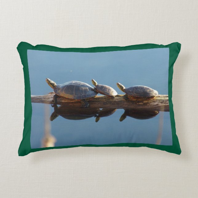 Almohada de acento de trío de tortugas (Anverso)