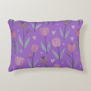 Almohada de acento de tulipán púrpura