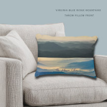 Almohada de acento de Virginia Blue Ridge Dusk to