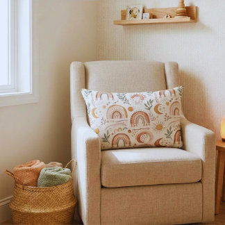 Almohada de acento de vivero de arcoíris boho terr
