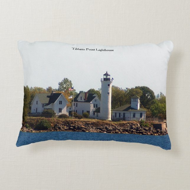 almohada de acento del faro de Tibbets Point (Reverso)