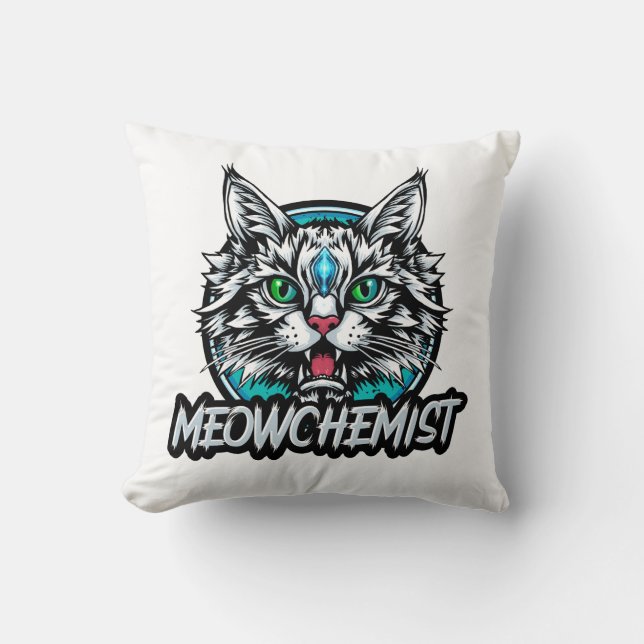 Almohada de acento (doble cara MEOWCHEMIST) (Anverso)