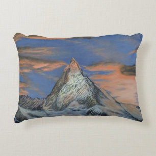 Almohada de acento - "El Matterhorn al atardecer"