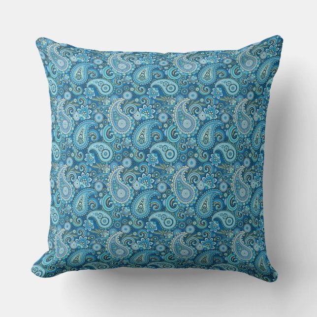 Almohada de acento estampado de paisley (Anverso)