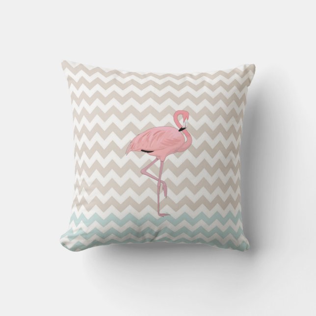Almohada de acento Flamingo Chevron (Anverso)