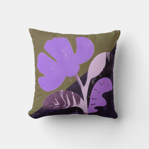Almohada de acento floral abstracto moderno