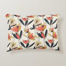 Almohada de acento floral abstracto moderno de pri
