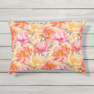 Almohada de acento floral al aire libre