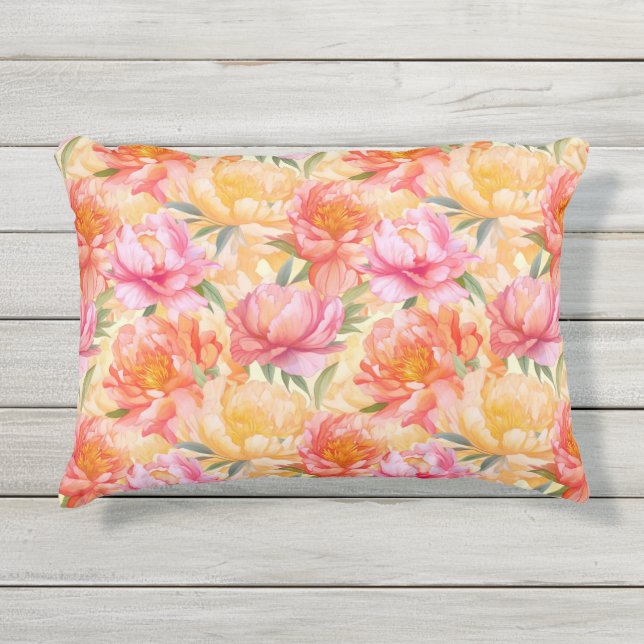 Almohada de acento floral al aire libre (Anverso)