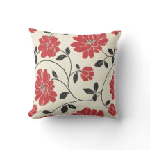 Almohada de acento floral botánico de color crema