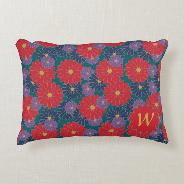 Almohada de acento floral con salpicaduras de otoñ (Anverso)